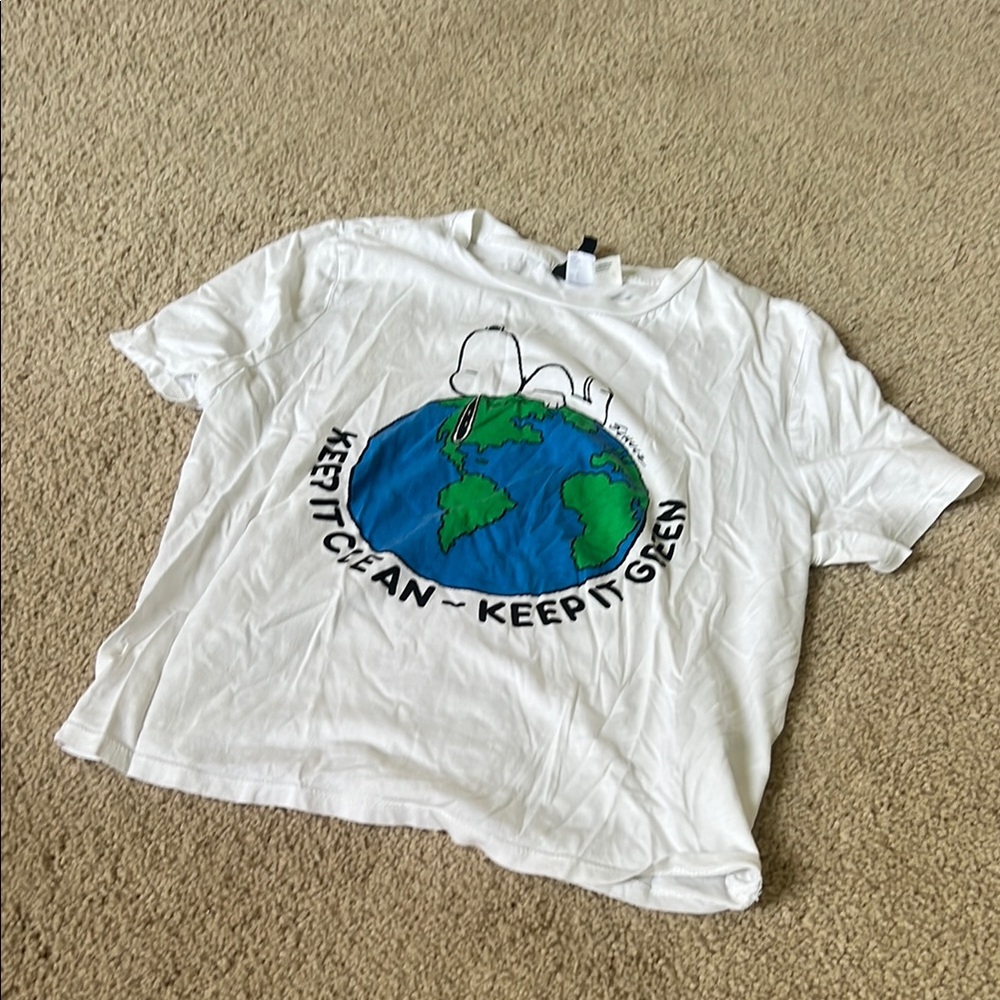 White Shirt with Earth Design